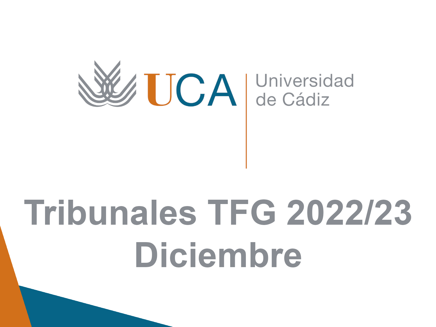 Tribunales de diciembre TFG del curso 2022/23